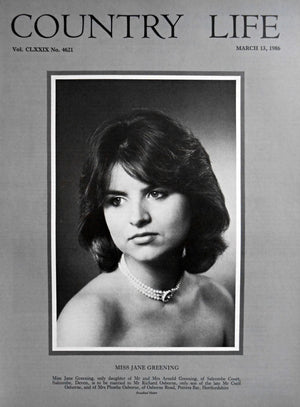 Miss Jane Greening Country Life Magazine Portrait March 13, 1986 Vol. CLXXIX No. 4621 - Copy