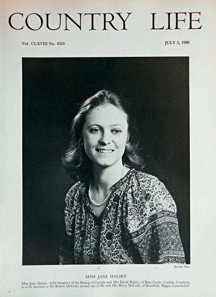 Miss Jane Halsey Country Life Magazine Portrait July 3, 1980 Vol. CLXVIII No. 4324