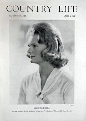 Miss Jane Ingham Country Life Magazine Portrait June 8, 1961 Vol. CXXIX No. 3353