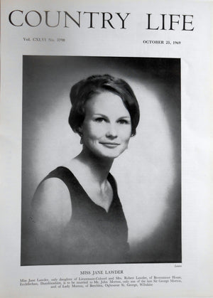 Miss Jane Lawder Country Life Magazine Portrait October 23, 1969 Vol. CXLVI No. 3790