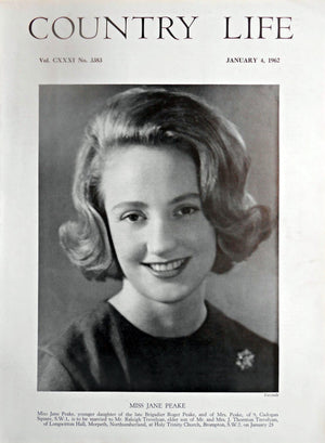 Miss Jane Peake Country Life Magazine Portrait January 4, 1962 Vol. CXXXI No. 3383