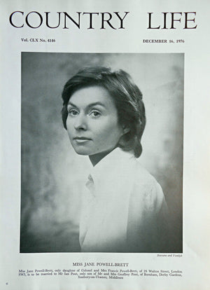 Miss Jane Powell-Brett Country Life Magazine Portrait December 16, 1976 Vol. CLX No. 4146