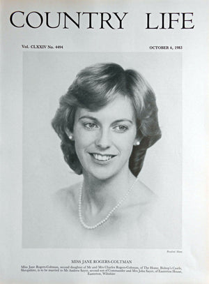 Miss Jane Rogers-Coltman Country Life Magazine Portrait October 6, 1983 Vol. CLXXIV No. 4494