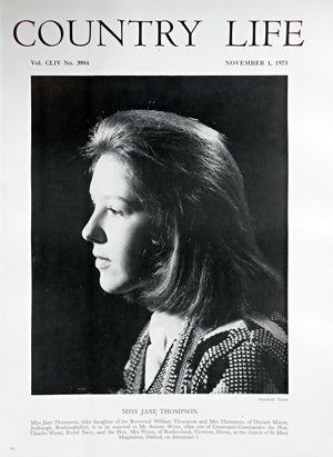 Miss Jane Thompson Country Life Magazine Portrait November 1, 1973 Vol. CLIV No. 3984 - Copy