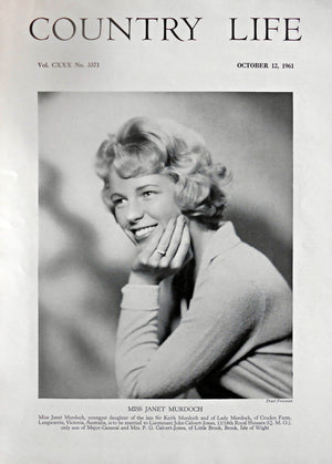 Miss Janet Murdoch Country Life Magazine Portrait October 12, 1961 Vol. CXXX No. 3371 - Copy
