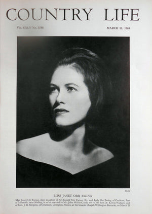 Miss Janet Orr Ewing Country Life Magazine Portrait March 13, 1969 Vol. CXLV No. 3758