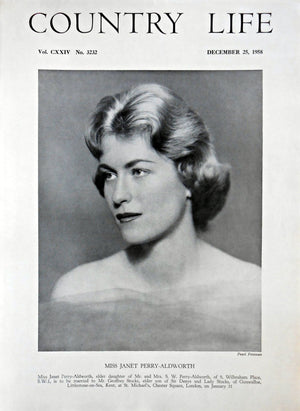 Miss Janet Perry-Aldworth Country Life Magazine Portrait December 25, 1958 Vol. CXXIV No. 3232 - Copy
