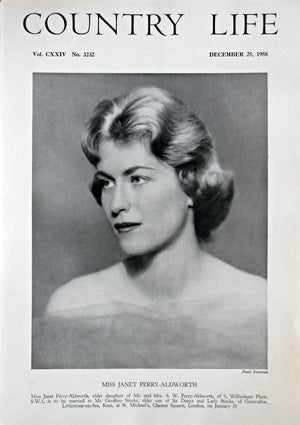 Miss Janet Perry-Aldworth Country Life Magazine Portrait December 25, 1958 Vol. CXXIV No. 3232
