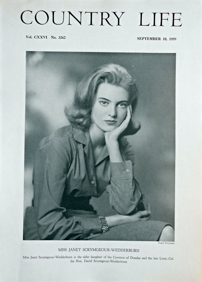 Miss Janet Scrymgeour-Wedderburn Country Life Magazine Portrait September 10, 1959 Vol. CXXVI No. 3262