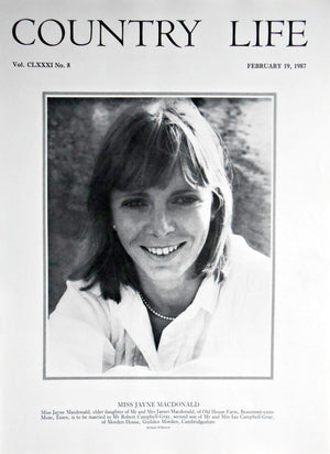 Miss Jayne Macdonald Country Life Magazine Portrait February 19, 1987 Vol. CLXXXI No. 8