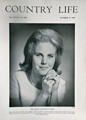 Miss Jean Lawton Clark Country Life Magazine Portrait October 31, 1963 Vol. CXXXIV No. 3478 - Copy