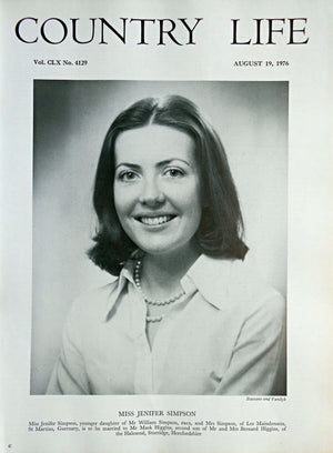 Miss Jenifer Simpson Country Life Magazine Portrait August 19, 1976 Vol. CLX No. 4129 - Copy