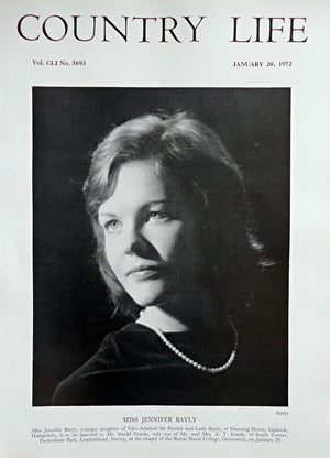 Miss Jennifer Bayly Country Life Magazine Portrait January 20, 1972 Vol. CLI No. 3893