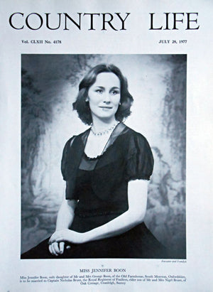 Miss Jennifer Boon Country Life Magazine Portrait July 28, 1977 Vol. CLXII No. 4178