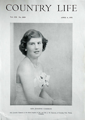 Miss Jennifer Cameron Country Life Magazine Portrait April 6, 1951 Vol. CIX No. 2829 - Copy