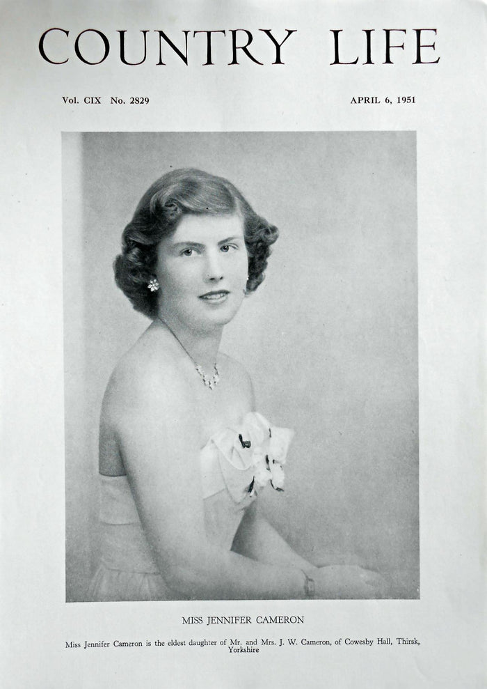 Miss Jennifer Cameron Country Life Magazine Portrait April 6, 1951 Vol. CIX No. 2829