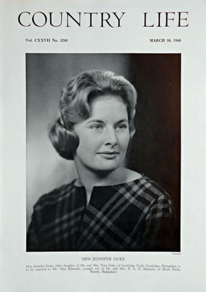 Miss Jennifer Duke Country Life Magazine Portrait March 10, 1960 Vol. CXXVII No. 3288