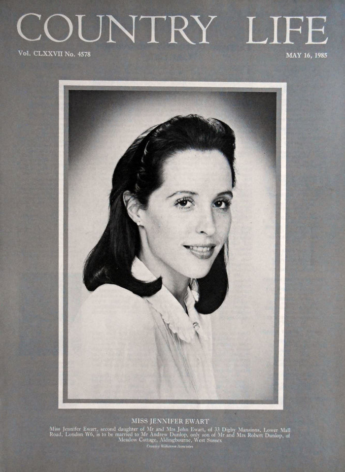 Miss Jennifer Ewart Country Life Magazine Portrait May 16, 1985 Vol. CLXXVII No. 4578