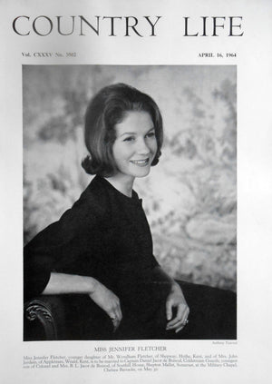 Miss Jennifer Fletcher Country Life Magazine Portrait April 16, 1964 Vol. CXXXV No. 3502