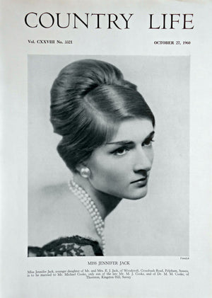 Miss Jennifer Jack Country Life Magazine Portrait October 27, 1960 Vol. CXXVIII No. 3321