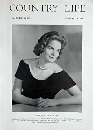 Miss Jennifer McCurry Country Life Magazine Portrait February 18, 1960 Vol. CXXVII No. 3285