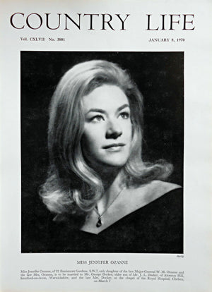 Miss Jennifer Ozanne Country Life Magazine Portrait January 8, 1970 Vol. CXLVII No. 3801