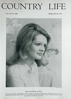Miss Jennifer White Country Life Magazine Portrait February 28, 1974 Vol. CLV No. 4000