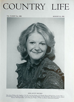 Miss Jenny Riches Country Life Magazine Portrait August 25, 1983 Vol. CLXXIV No. 4488 - Copy