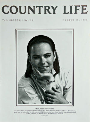 Miss Jessica Hoskyns Country Life Magazine Portrait August 17, 1989 Vol. CLXXXIII No. 33