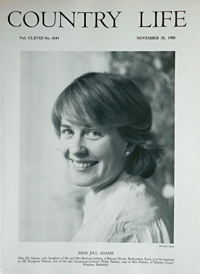Miss Jill Adams Country Life Magazine Portrait November 20, 1980 Vol. CLXVIII No. 4344