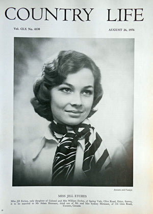 Miss Jill Etches Country Life Magazine Portrait August 26, 1976 Vol. CLX No. 4130 - Copy