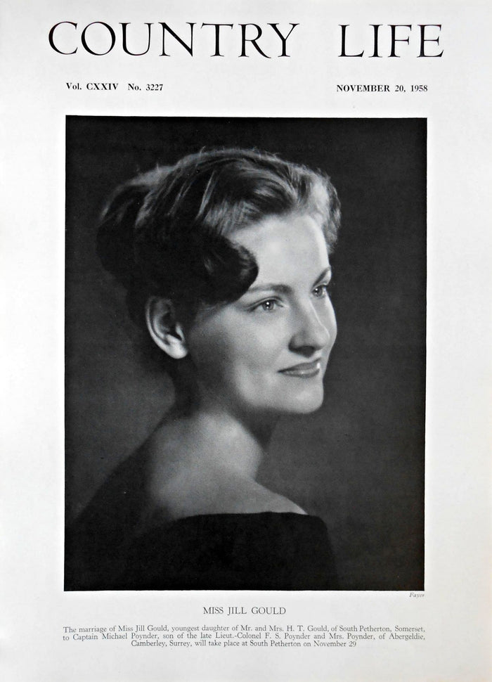 Miss Jill Gould Country Life Magazine Portrait November 20, 1958 Vol. CXXIV No. 3227