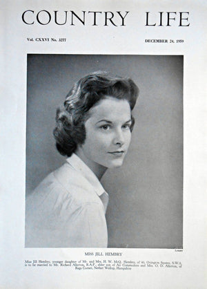 Miss Jill Hembry Country Life Magazine Portrait December 24, 1959 Vol. CXXVI No. 3277