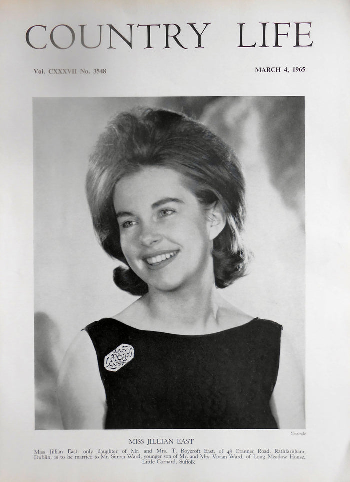 Miss Jillian East Country Life Magazine Portrait March 4, 1966 Vol. CXXXVII No. 3548