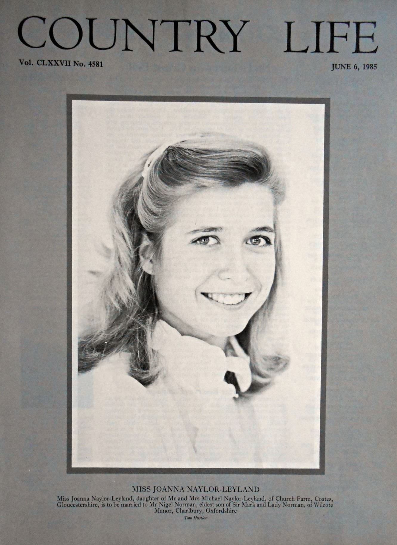 Miss Joanna Naylor-Leyland Country Life Magazine Portrait June 6, 1985 Vol. CLXXVII No. 4581
