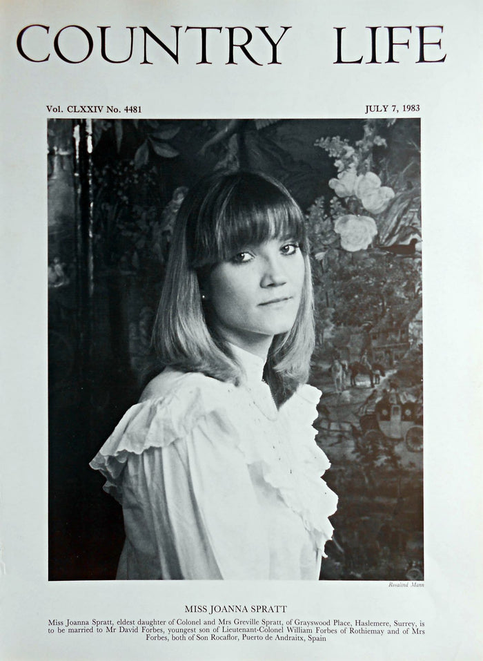 Miss Joanna Spratt Country Life Magazine Portrait July 7, 1983 Vol. CLXXIV No. 4481
