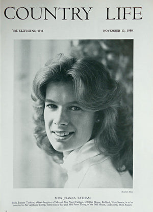 Miss Joanna Tatham Country Life Magazine Portrait November 13, 1980 Vol. CLXVIII No. 4343