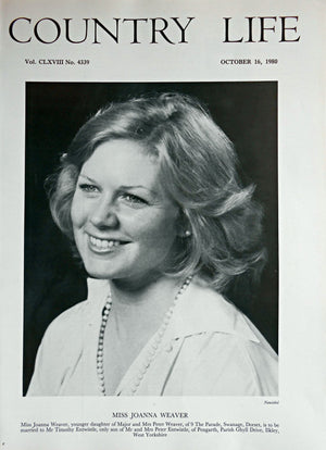 Miss Joanna Weaver Country Life Magazine Portrait October 16, 1980 Vol. CLXVIII No. 4339