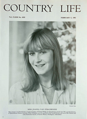 Miss Joanna van Straubenzee Country Life Magazine Portrait February 5, 1981 Vol. CLXIX No. 4355