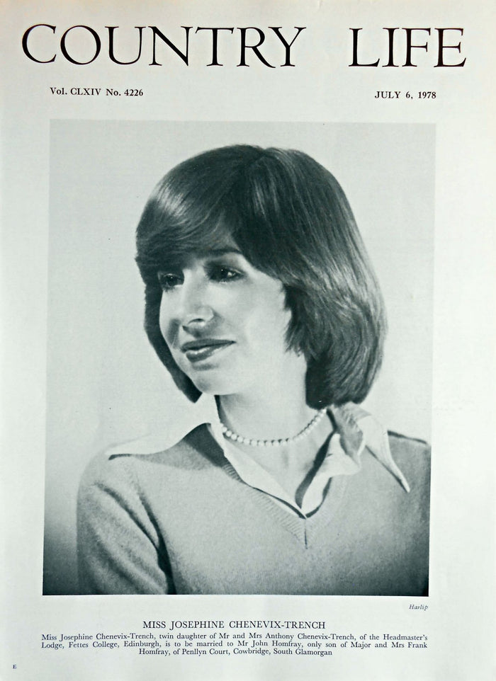 Miss Josephine Chenevix-Trench Country Life Magazine Portrait July 6, 1978 Vol. CLXIV No. 4226