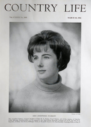 Miss Josephine Starkey Country Life Magazine Portrait March 10, 1966 Vol. CXXXIX No. 3601