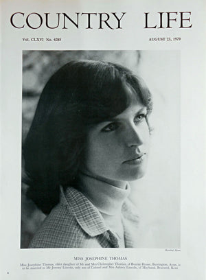Miss Josephine Thomas Country Life Magazine Portrait August 23, 1979 Vol. CLXVI No. 4285