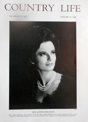 Miss Judith Edelshain Country Life Magazine Portrait January 11, 1968 Vol. CXLVIII No. 3697