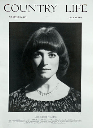Miss Judith Fielding Country Life Magazine Portrait July 10, 1975 Vol. CLVIII No. 4071 - Copy