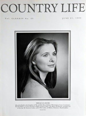 Miss Julia Budd Country Life Magazine Portrait June 21, 1990 Vol. CLXXXIV No. 25