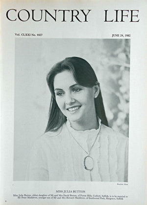 Miss Julia Button Country Life Magazine Portrait June 24, 1982 Vol. CLXXI No. 4427 - Copy