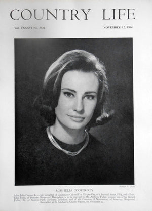 Miss Julia Cooper-Key Country Life Magazine Portrait November 12, 1964 Vol. CXXXVI No. 3532 - Copy