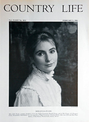 Miss Julia Evans Country Life Magazine Portrait February 9, 1984 Vol. CLXXV No. 4512