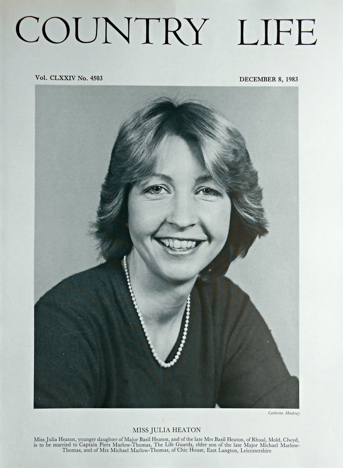 Miss Julia Heaton Country Life Magazine Portrait December 8, 1983 Vol. CLXXIV No. 4503