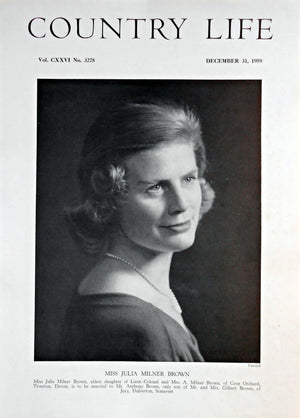 Miss Julia Milner Brown Country Life Magazine Portrait December 31, 1959 Vol. CXXVI No. 3278